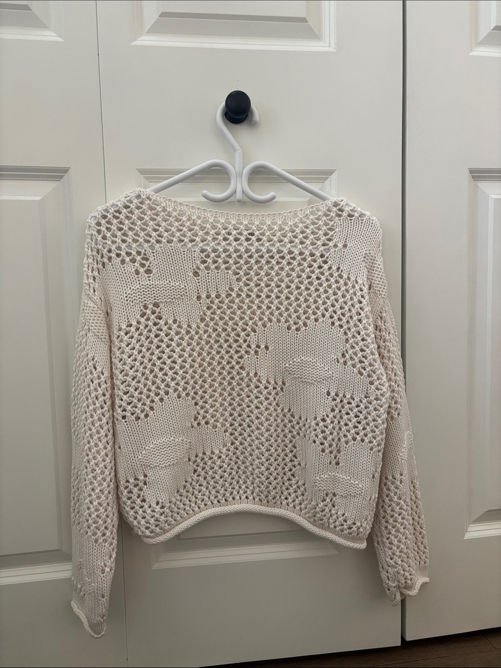 Dex Cream Crochet Crewneck Sweater